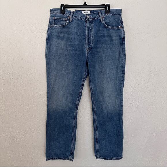 NWT Agolde Riley High Rise Straight Crop Jean In Collective 32 - Picture 2 of 10